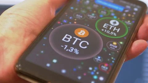 Cryptocurrency Pairs. Bubble Chart, Graph BTC, ETH. 4K. Close up Stock Footage 164254645