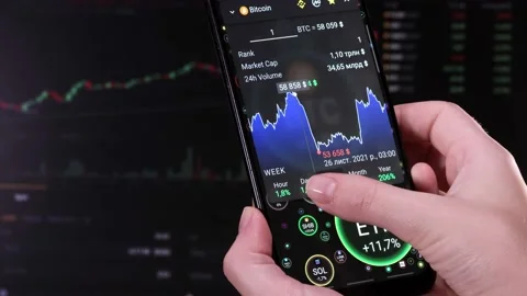 Cryptocurrency Pairs. Bubble Chart, Graph. Interest, index, drop, growth Stock Footage 167072986