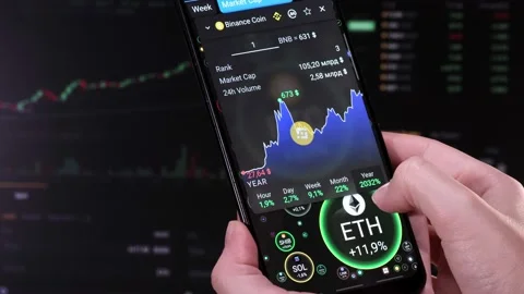 Cryptocurrency Pairs. Bubble Chart, Graph. Interest, index, drop, growth, number Stock Footage 167474772