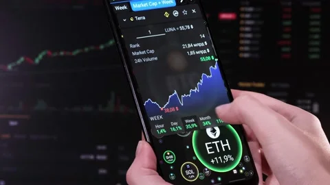 Cryptocurrency Pairs. Bubble Chart, Graph. Interest, index, drop, growth Stock Footage 168801835