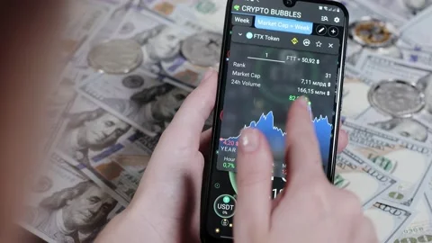 Cryptocurrency Pairs. Bubble Chart, Graph. Interest, index, drop, growth Stock Footage 171273563