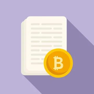 Cryptocurrency papers icon flat vector. Crypto business Stock Illustration
