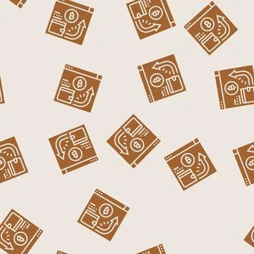 Cryptocurrency payment glyph seamless pattern Illustrazione stock