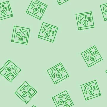 Cryptocurrency payment line seamless pattern Stock Illustration