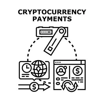 Cryptocurrency payments processing digital financial transactions securely Stock Illustration