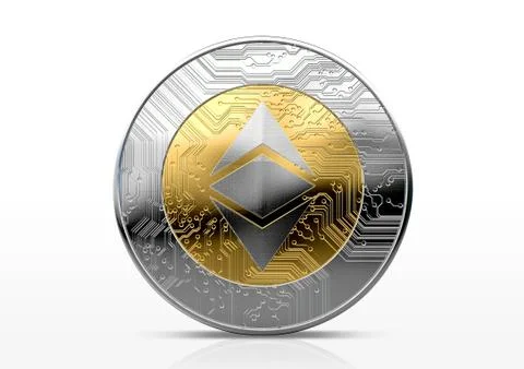 Cryptocurrency Physical Coin Stock Illustration