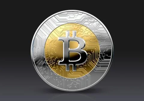 Cryptocurrency Physical Coin Stock Illustration
