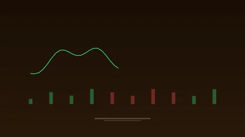 Cryptocurrency price chart volatile tangerine concept loop 動画素材 342616612