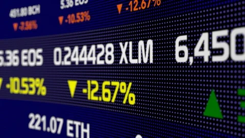 Cryptocurrency price ticker Stock Footage 95610210
