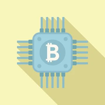 Cryptocurrency processor icon flat vector. Crypto money Ilustración de archivo