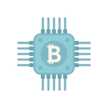 Cryptocurrency processor icon flat vector. Crypto money 스톡 일러스트