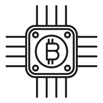 Cryptocurrency processor icon outline vector. Crypto money Illustrazione stock