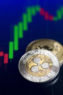 Cryptocurrency ripple chart of trading Stock Photos