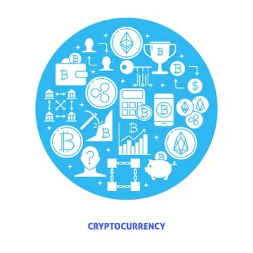 Cryptocurrency round banner with place for text Stock Illustration