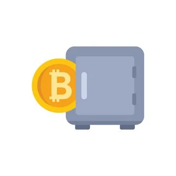 Cryptocurrency safe icon flat vector. Digital finance イラスト素材