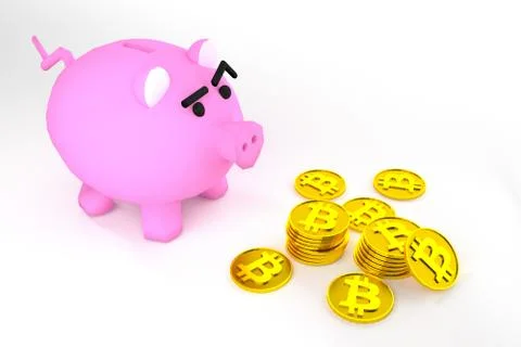 Cryptocurrency savings risks concept Stock Illustration