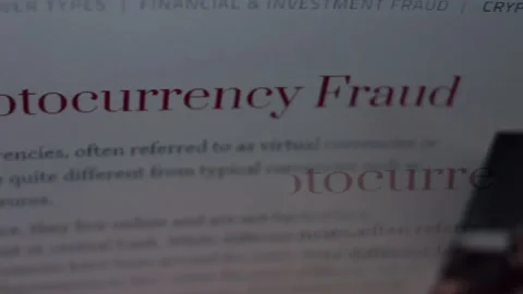 Cryptocurrency scams. Getting informed about bitcoin scams. Bitcoin scam. false Stock Footage 230170955