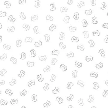 Cryptocurrency seamless pattern. Crypto currency background. Stock Illustration