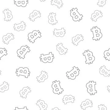 Cryptocurrency seamless pattern. Crypto currency background. Stock Illustration
