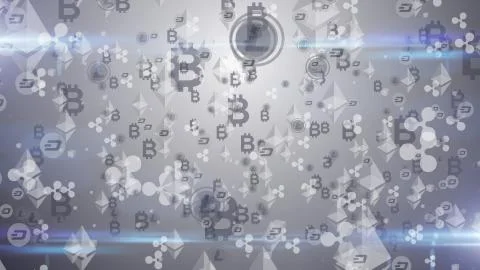 Cryptocurrency secure global financial network blockchain crypto currency Ilustración de archivo