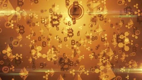 Cryptocurrency secure global financial network blockchain crypto currency Illustrazione stock