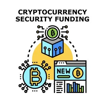 Cryptocurrency security funding concept illustration blockchain protection Иллюстрация