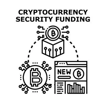 Cryptocurrency security funding concept illustration blockchain protection Иллюстрация
