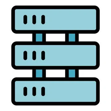 Cryptocurrency server icon color outline vector Stock Illustration