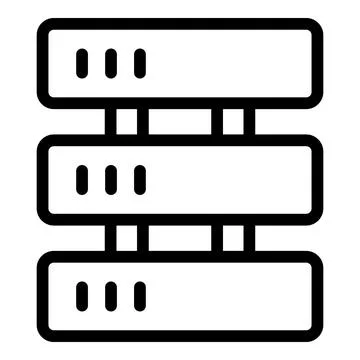 Cryptocurrency server icon, outline style Stock Illustration