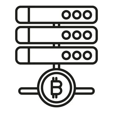 Cryptocurrency server icon outline vector. Crypto money 스톡 일러스트