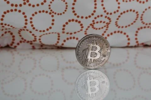 Cryptocurrency silver bitcoin Stock Photos