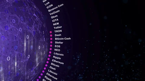 Cryptocurrency sphere cyberspace background Vídeo Stock 98558695