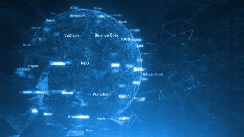 Cryptocurrency sphere cyberspace background 스톡 동영상 132676053