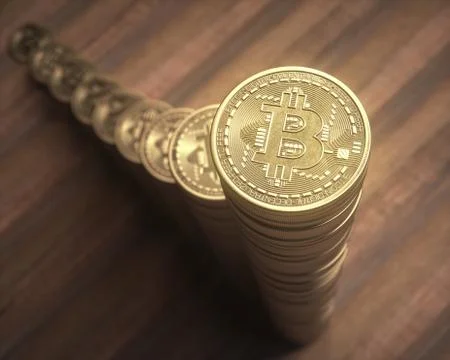 Cryptocurrency Stack Rising Illustrazione stock