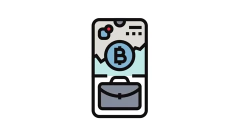 Cryptocurrency staking fintech color icon animation Stock Footage 326116299