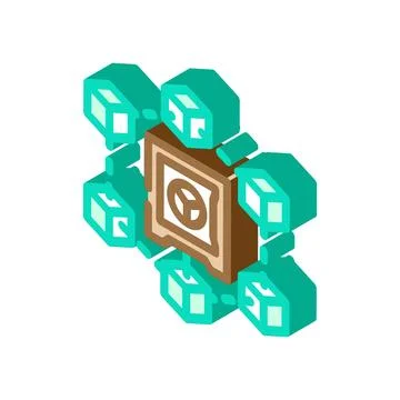 Cryptocurrency staking fintech isometric icon vector illustration Stock Illustration