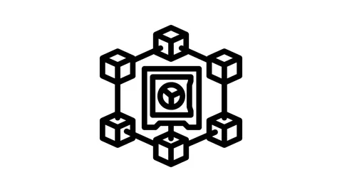 Cryptocurrency staking fintech line icon animation Stock Footage 326748460