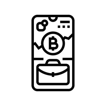 Cryptocurrency staking fintech line icon vector illustration イラスト素材