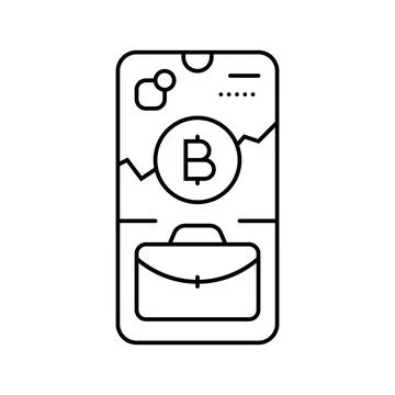 Cryptocurrency staking fintech line icon vector illustration 스톡 일러스트