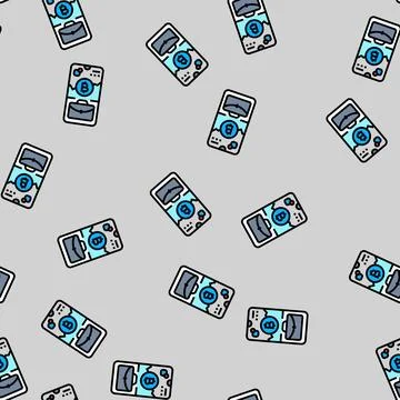 Cryptocurrency staking fintech vector seamless pattern Illustrazione stock