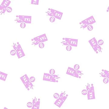 Cryptocurrency tax glyph vector seamless pattern Stock Illustration