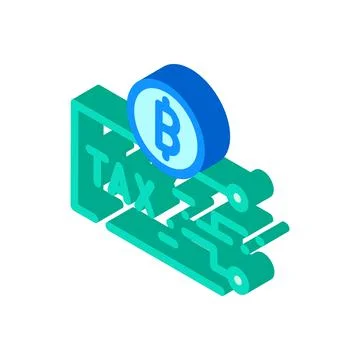 Cryptocurrency tax isometric icon vector illustration 스톡 일러스트