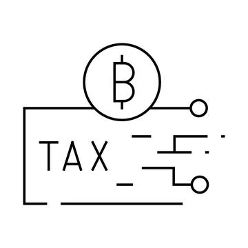 Cryptocurrency tax line icon vector illustration 스톡 일러스트