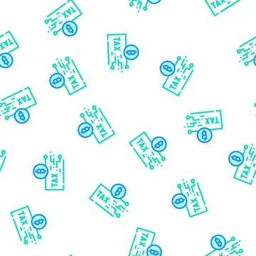 Cryptocurrency tax vector seamless pattern イラスト素材