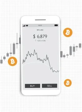 Cryptocurrency Technology. Bitcoin Exchange. Financial analytics. Trading Stock Illustration