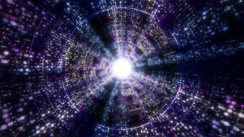 Cryptocurrency technology code background color magenta with animation of flying Stock Footage 134700719