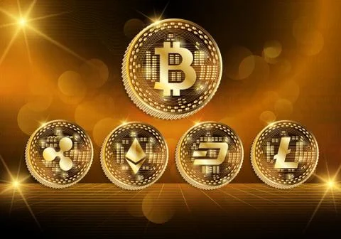 Cryptocurrency technology concept, abstract background. Stock Illustration