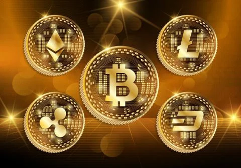 Cryptocurrency technology concept, abstract background. Stock Illustration