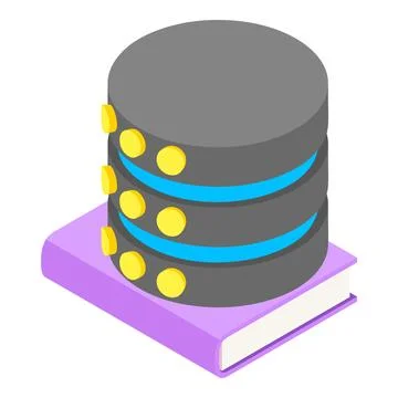 Cryptocurrency technology icon isometric vector. Network database disc on book Stock Illustration