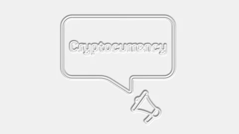 Cryptocurrency text. Megaphone with text cryptocurrency speech bubble banner Stock Footage 165782422